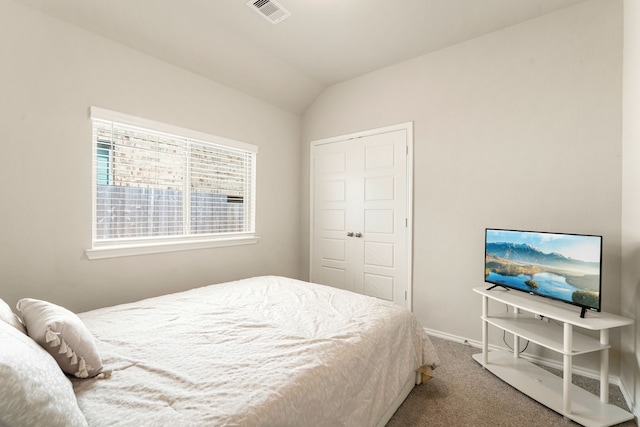 4138 Watson Dr, Rosharon, TX 77583 - bedroom featuring carpet floors, lofted ceiling, and baseboards