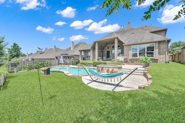 116 Owen Ridge Dr, Conroe, TX 77384 - view of swimming pool with a patio, a gazebo, and an in-ground hot tub
