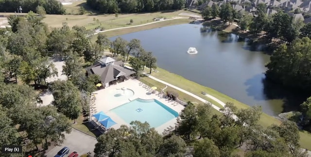 116 Owen Ridge Dr, Conroe, TX 77384 - drone / aerial view of a large body of water and a pool
