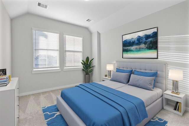 2547 Forest Cedar Ln, Conroe, TX 77301 - bedroom with vaulted ceiling and carpet floors