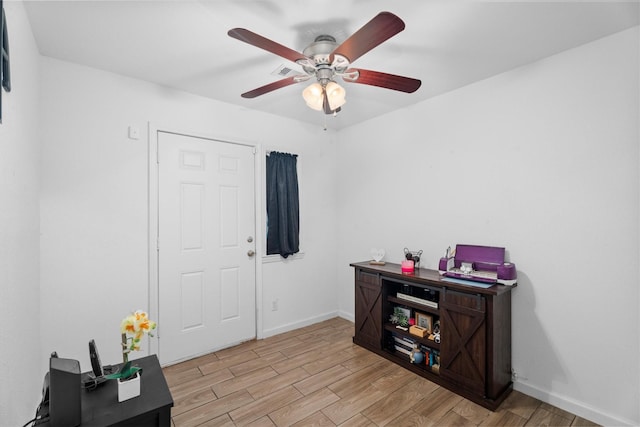 13031 Crystal Cove Dr, Houston, TX 77044 - entryway featuring light wood-type flooring and a ceiling fan