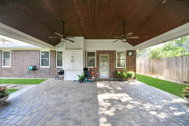 23227 Diamond Knoll Ct, Katy, TX 77494 - view of patio / terrace with ceiling fan