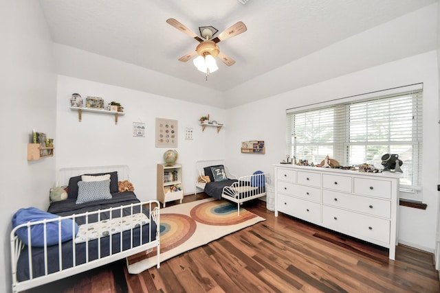 23227 Diamond Knoll Ct, Katy, TX 77494 - bedroom with wood finished floors and a ceiling fan