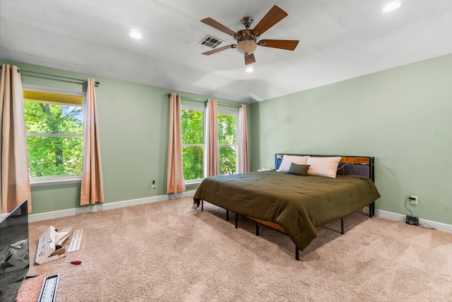 4313 Windswept Dr, Montgomery, TX 77356 - bedroom featuring carpet flooring, recessed lighting, and ceiling fan