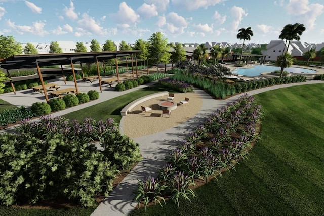 6911 Harvest Colony Ln, Richmond, TX 77469 - view of community featuring a pool and a lawn