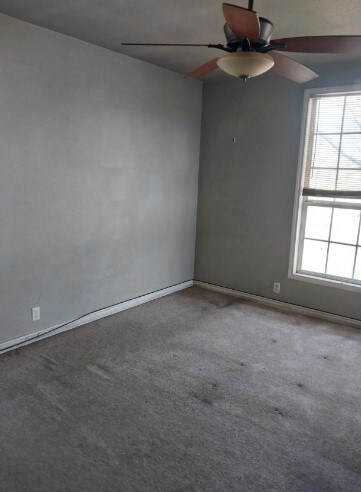 1311 Lamar Ave, Big Spring, TX 79720 - empty room featuring a ceiling fan, plenty of natural light, and carpet flooring