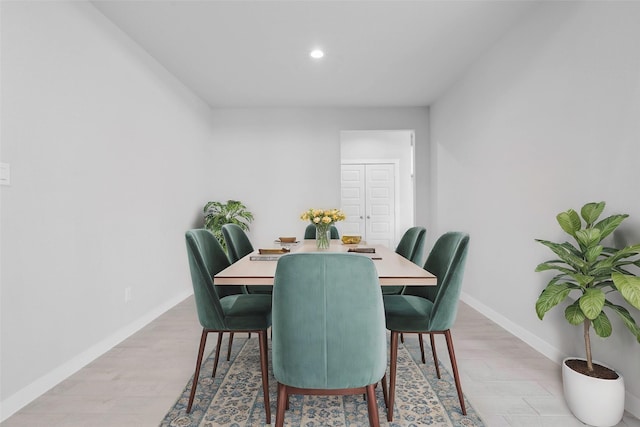 2008 Sugarberry Gully Ln, Conroe, TX 77301 - dining area with baseboards, recessed lighting, and light wood-type flooring