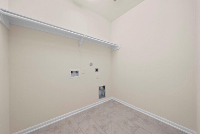 24018 Adobe Ridge Ln, Katy, TX 77493 - laundry room with hookup for an electric dryer, hookup for a washing machine, and baseboards