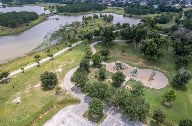 24018 Adobe Ridge Ln, Katy, TX 77493 - aerial view of property and surrounding area with a nearby body of water and a community park