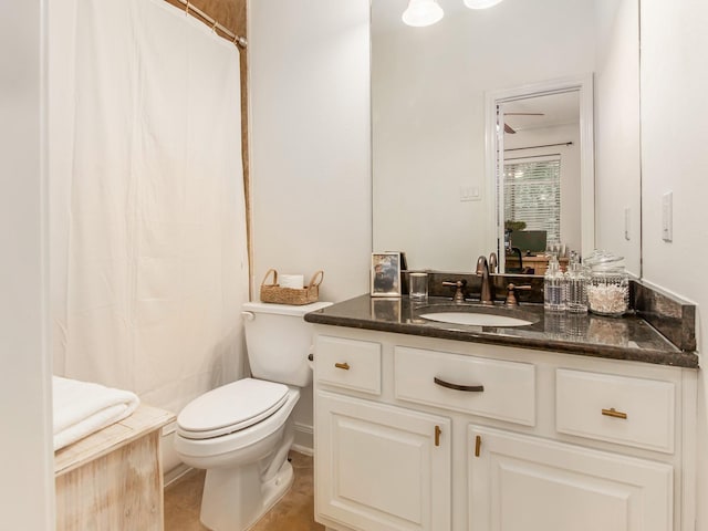4133 Dickson St, Houston, TX 77007 - full bath with toilet, vanity, a shower with shower curtain, and tile patterned floors