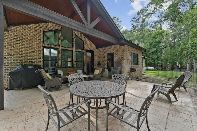 507 Carriage View Ln, Huffman, TX 77336 - view of patio / terrace with grilling area and an outdoor hangout area