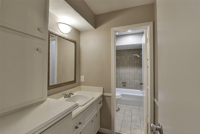 5411 Mossy Timbers Dr, Humble, TX 77346 - bathroom with vanity, tile patterned flooring, and shower / tub combination