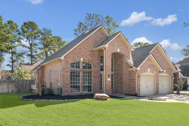 14522 Belvan Ct, Cypress, TX 77429 - traditional-style home featuring brick siding, a garage, a shingled roof, and concrete driveway