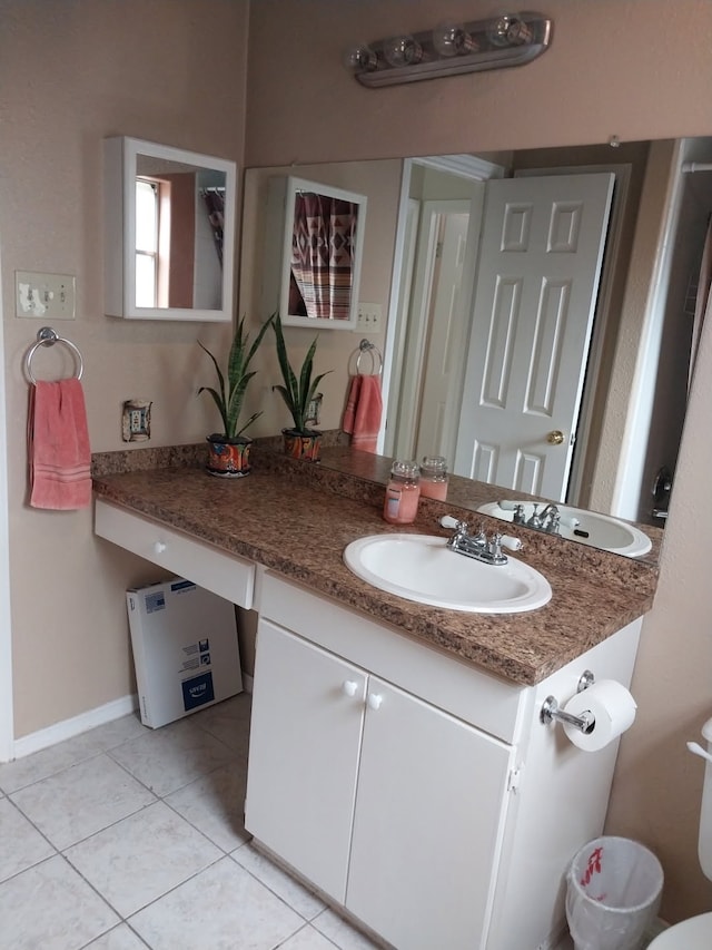 2450 Edgedale Dr, Missouri City, TX 77489 - bathroom with vanity and tile patterned floors