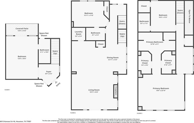 6013 Kansas St Unit B, Houston, TX 77007 - home floor plan