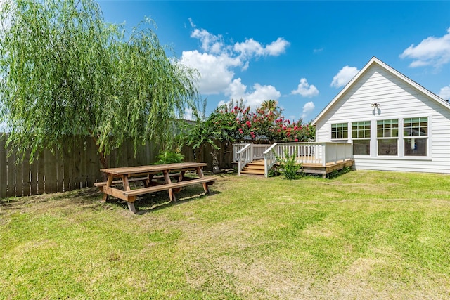 719 Shaver St, Pasadena, TX 77506 - view of yard with a wooden deck