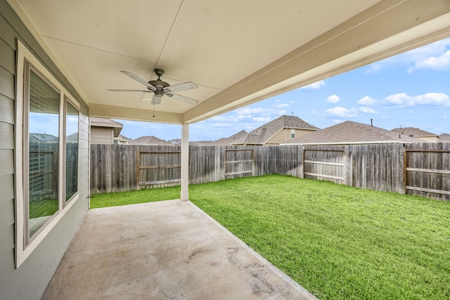 723 Larkspur Shadow Dr, Magnolia, TX 77354 - view of yard with a patio and a ceiling fan