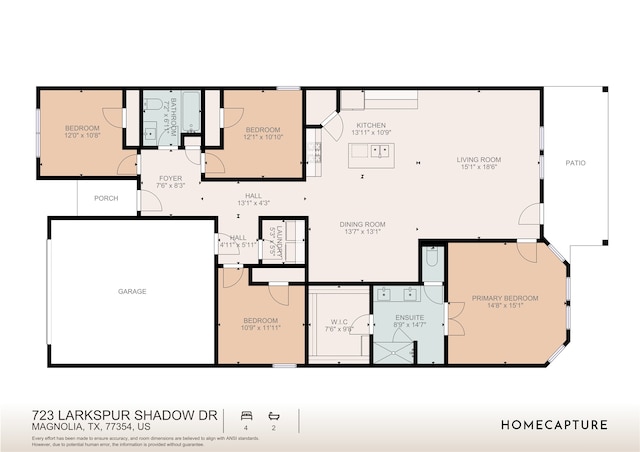 723 Larkspur Shadow Dr, Magnolia, TX 77354 - property floor plan