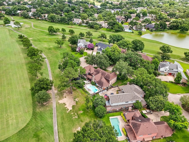 7527 Cart Gate Dr, Houston, TX 77095 - aerial perspective of suburban area with a nearby body of water and a local golf course