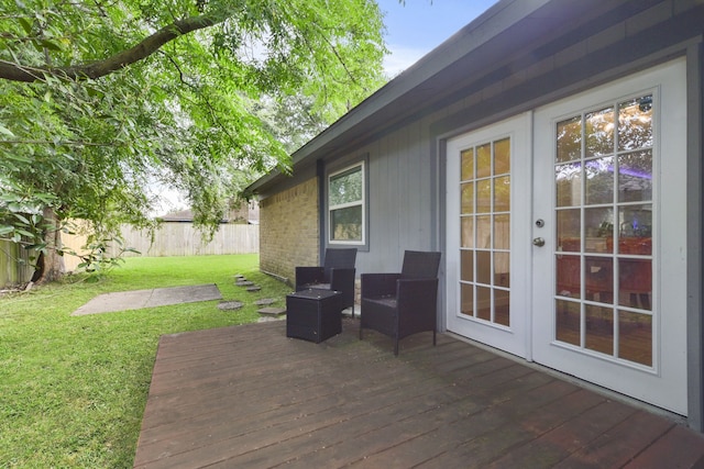 17907 Wolf Hollow Dr, Houston, TX 77084 - wooden deck featuring french doors