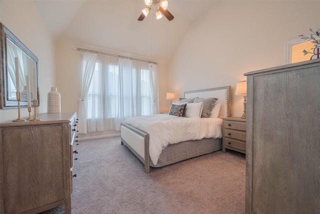 10712 Addicks Oaks Pl, Houston, TX 77043 - carpeted bedroom featuring lofted ceiling and a ceiling fan