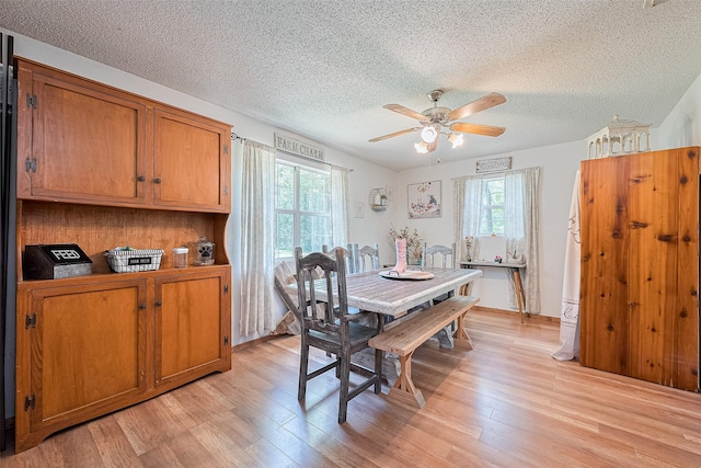 200 Little Pine Valley Rd, Cleveland, TX 77328 - dining space featuring plenty of natural light, ceiling fan, a textured ceiling, and light wood-type flooring