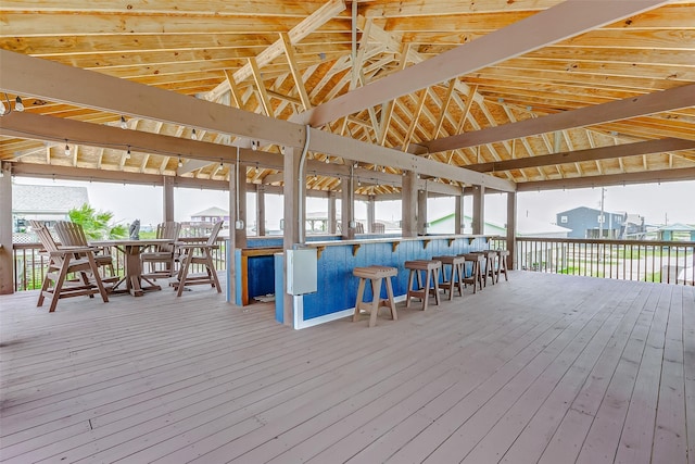 1111 Helen Dowdy, Crystal Beach, TX 77650 - view of wooden terrace