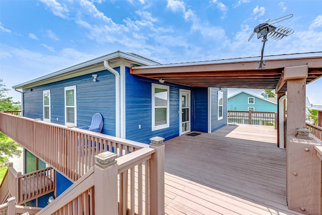 1111 Helen Dowdy, Crystal Beach, TX 77650 - view of wooden terrace