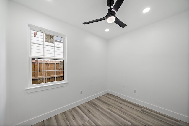 8209 Richland St A/B, Unit A/B Houston, TX 77028 - spare room featuring wood finished floors, recessed lighting, baseboards, and a ceiling fan