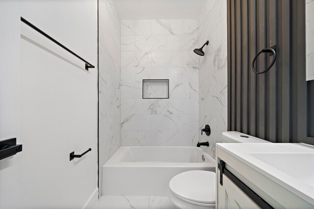 8209 Richland St A/B, Unit A/B Houston, TX 77028 - full bathroom with toilet, shower / bathtub combination, and vanity