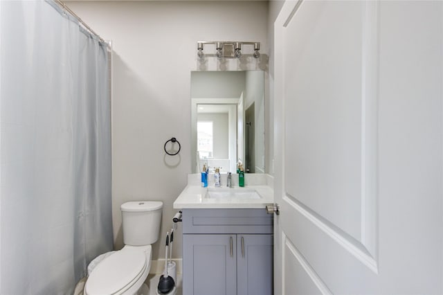 14514 Sanour Dr, Houston, TX 77084 - bathroom featuring toilet, vanity, and a shower with shower curtain