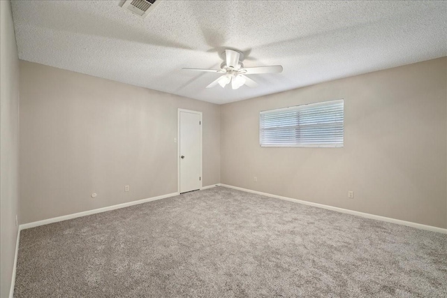 5210 Linda Ln, Beaumont, TX 77708 - empty room featuring a ceiling fan, carpet, baseboards, and a textured ceiling