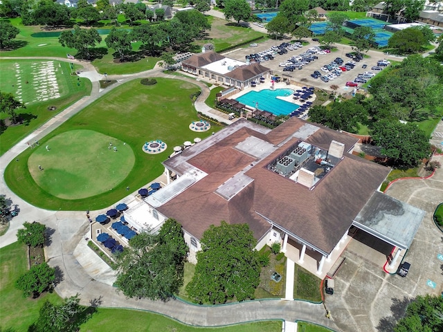 2702 Fairway Dr, Sugar Land, TX 77478 - aerial view of property's location featuring a pool