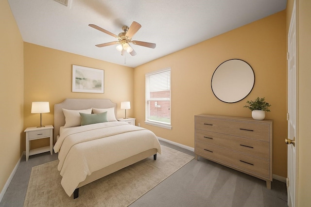 4903 Cedar Cove Dr, Baytown, TX 77521 - bedroom featuring carpet, baseboards, and ceiling fan