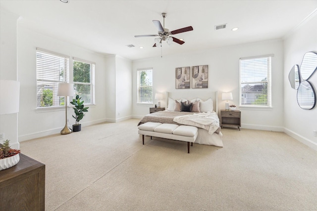 1318 Bobbitt Manor Ln, Houston, TX 77055 - bedroom featuring carpet floors, recessed lighting, and ceiling fan