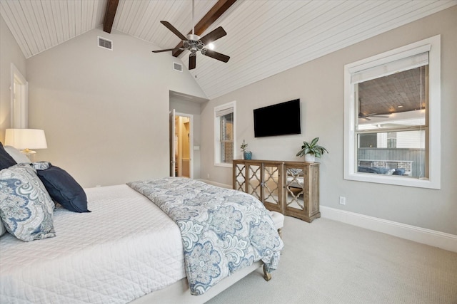 22 Hedgedale Way, Spring, TX 77389 - bedroom featuring carpet, ceiling fan, and wood ceiling