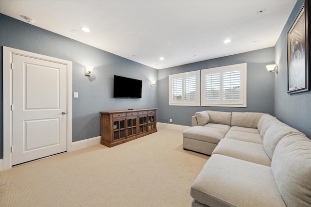 22 Hedgedale Way, Spring, TX 77389 - carpeted living room featuring recessed lighting and baseboards