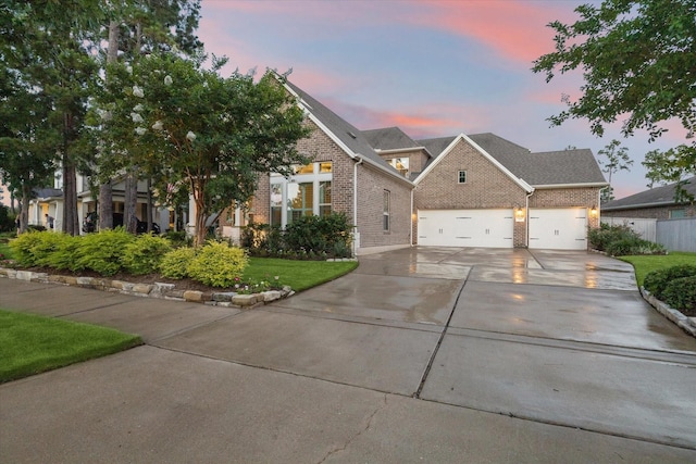 22 Hedgedale Way, Spring, TX 77389 - view of front facade featuring brick siding, concrete driveway, and a garage