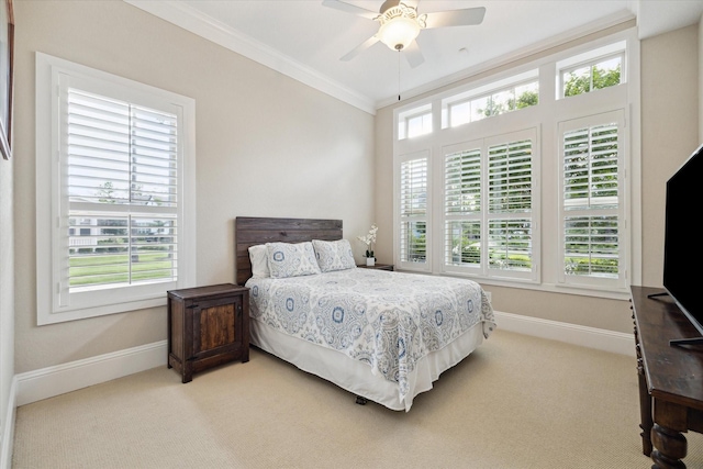 22 Hedgedale Way, Spring, TX 77389 - bedroom featuring ornamental molding, carpet flooring, and ceiling fan