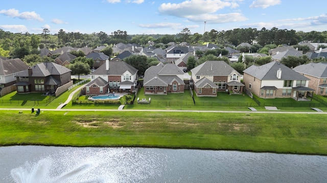 6411 St Placidia Dr, Spring, TX 77379 - aerial view of residential area with a large body of water