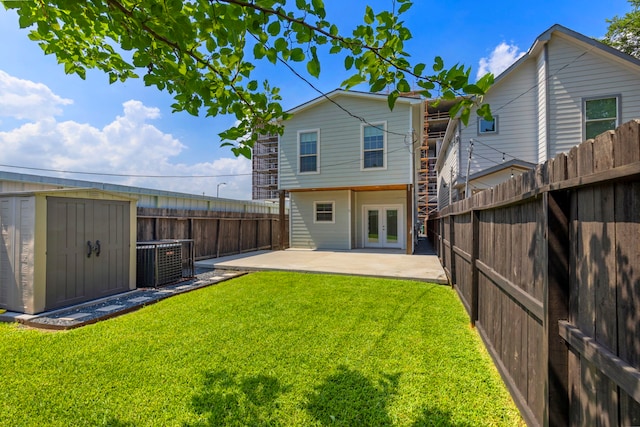 514 E 29th St, Houston, TX 77008 - rear view of house with french doors, a patio, and central air condition unit