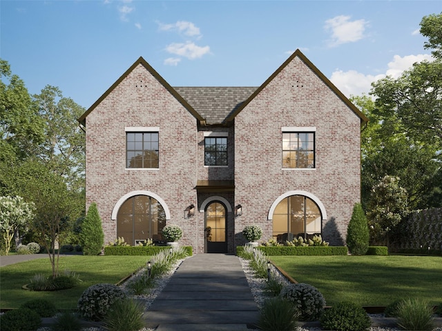 2247 Chilton Rd, Houston, TX 77019 - english style home featuring a front lawn and brick siding