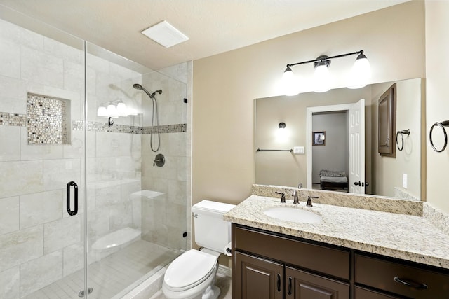 4503 Summits Edge Ln, Katy, TX 77494 - full bathroom featuring a stall shower, vanity, and connected bathroom