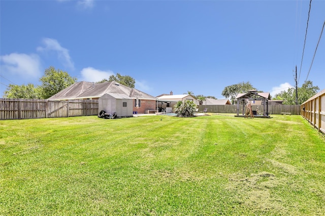 5810 Dixie Ln, Baytown, TX 77523 - fenced backyard with a playground