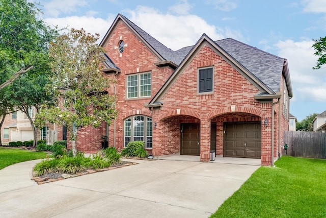 2215 Dali Ln, Missouri City, TX 77459 - view of front of house with driveway, brick siding, roof with shingles, and an attached garage