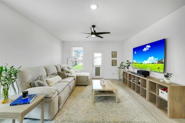 16910 Elm Grove Rd, Conroe, TX 77302 - living room with wood finished floors and a ceiling fan