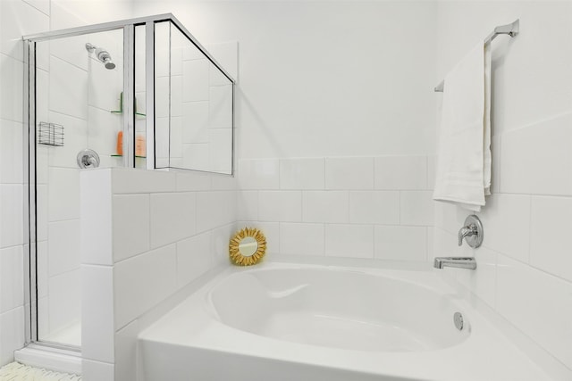 16910 Elm Grove Rd, Conroe, TX 77302 - full bath featuring a garden tub and a stall shower