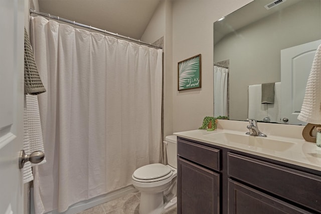 13919 Leigh Lake Ln, Conroe, TX 77384 - full bath with vanity, tile patterned floors, and a shower with shower curtain