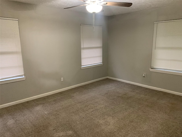 5822 Glenhurst Dr, Houston, TX 77033 - empty room featuring a ceiling fan, carpet flooring, and a textured ceiling