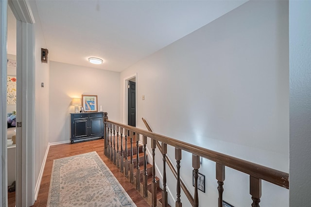 16418 Crawford St, Jersey Village, TX 77040 - corridor with an upstairs landing and wood finished floors